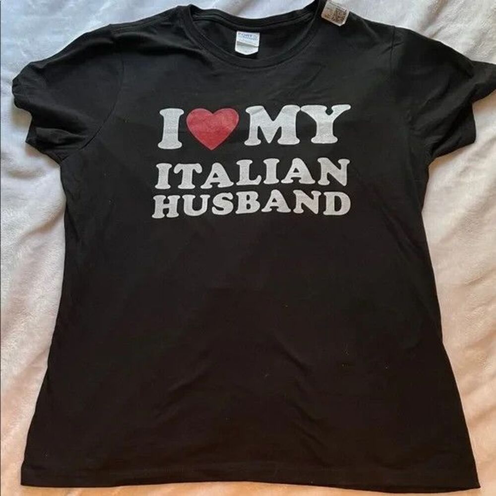 I love My Italian Husband Heart T-Shirt (Ladies L)